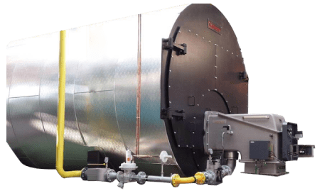 caldera de vapor con quemador
